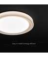 V-Tac 30W/60W/30W Designer loftlampe med fjernbetjening - 3-i-1 CCT, dæmpbar, guld kant, inkl. lyskilde