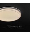 V-Tac 30W/60W/30W Designer loftlampe - CCT, dæmpbar, brun kant, inkl. fjernbetjening