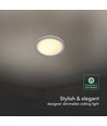 V-Tac 30W/60W/30W Designer loftlampe - CCT, dæmpbar, sort kant, inkl. fjernbetjening