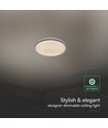 V-Tac 60W LED loftslampe med fjernbetjening - 3-i-1 CCT, dæmpbar, grå kant, designer domelight