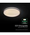V-Tac 60W LED loftslampe med fjernbetjening - 3-i-1 CCT, dæmpbar, grå kant, designer domelight
