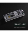 60W / 24V DC Slim strømforsyning til LED strips - 2.5A, IP20 indendørs
