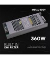 360W / 24V DC Slim strømforsyning til LED strips - 15A, IP20 indendørs