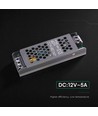 60W / 12V DC Slim strømforsyning til LED strips - 5A, IP20 indendørs