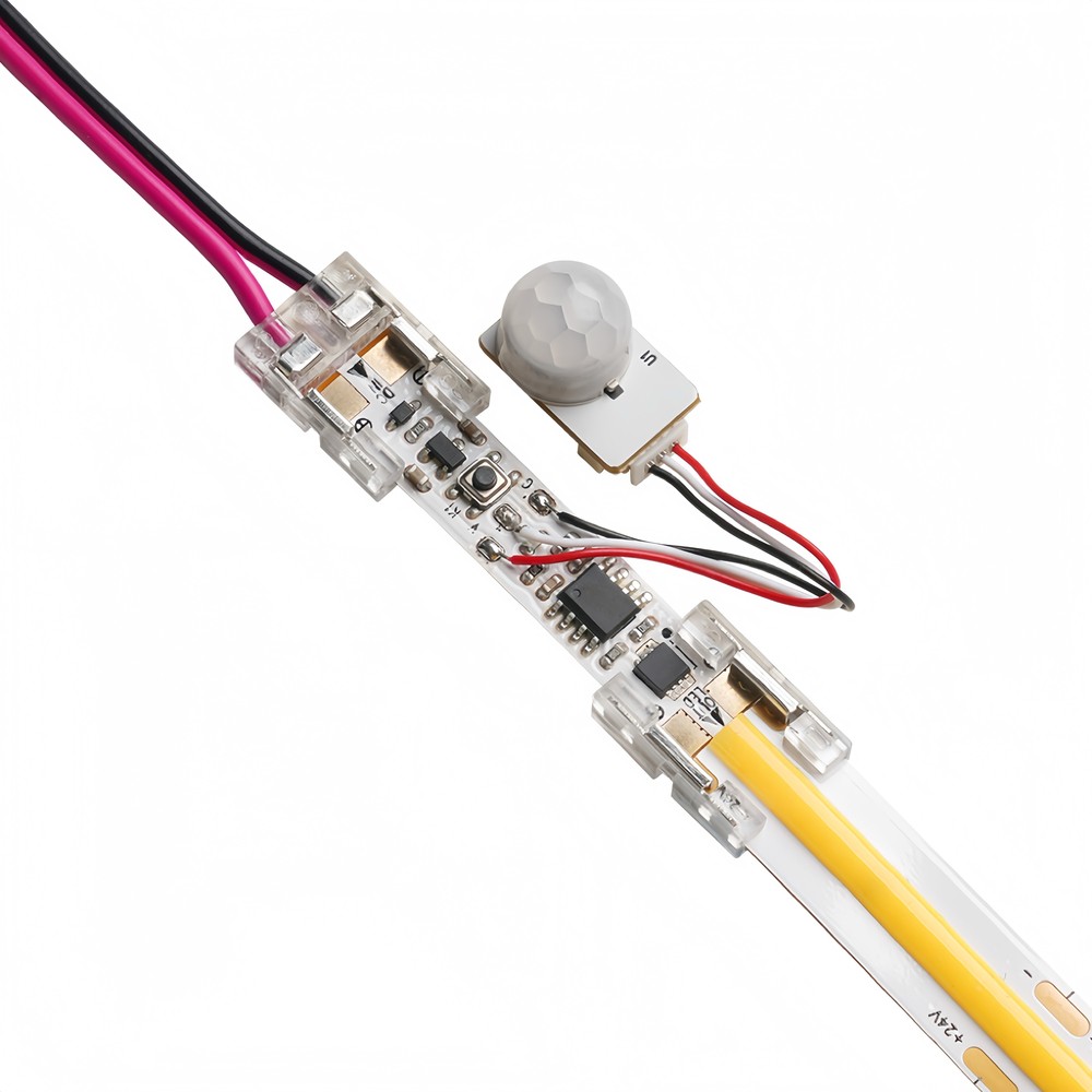 PIR sensor til aluprofil - Passer til 8mm strip, 12V (60W), 24V (120W),
