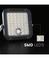 30W Solara CCT LED projektør med solcelle - 6.4V, IP65, sort, fjernbetjening, CCT-skift, inkl. batteri