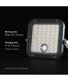 30W Solara CCT LED projektør med solcelle - 6.4V, IP65, sort, fjernbetjening, CCT-skift, inkl. batteri