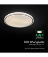 60W LED designer loftslampe med fjernbetjening - 3-i-1 CCT, dæmpbar, sort ring, inkl. lyskilde