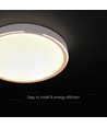 V-Tac 30W/60W/30W LED loftlampe med fjernbetjening - 3-i-1 CCT, dæmpbar, træ-finish, designerlampe