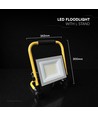 50W LED arbejdslampe med L-stativ - 3m ledning, 4000K, sort hus, CREE chip