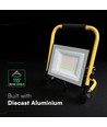50W LED arbejdslampe med L-stativ - CREE chip, 3m ledning, IP65, 6500K, sort hus