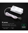 V-Tac infrarød bevægelsessensor - Hvid, 2-i-1, max 200W LED, IP20 indendørs