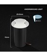 V-Tac 1W LED nedgravningsspot - IP67, hvidt hus, 6400K
