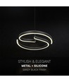25W LED designer pendel - Ø40cm, Sandy Black, 4000K, dekorativ loftlampe