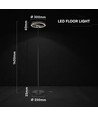 25W LED designer gulvlampe - Ø30 x 142cm, mat sort, 4000K