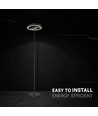 25W LED designer gulvlampe - Ø30 x 142cm, mat sort, 4000K