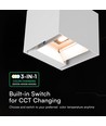 V-Tac 9W Solara væglampe med sensor - IP65, hvidt hus, 3-i-1 CCT, solcelle LED med PIR sensor