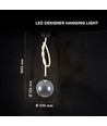20W LED designer pendel - Ø23cm, Smoke glas, 3000K, højde 180cm, inkl. lyskilde