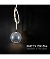20W LED designer pendel - Ø23cm, Smoke glas, 3000K, højde 180cm, inkl. lyskilde
