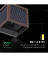 V-Tac 9W Solara væglampe med sensor, CCT - IP65, Corten hus, solcelle, PIR sensor