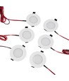 6 stk. downlight - 2,5W, rund, inkl. kopbor og quick connector