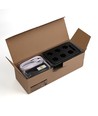 6-pak hvide LED stearinlys inkl. ladebase - Ø2cm, Højde: 25cm, kronelys, inkl. fjernb., timer