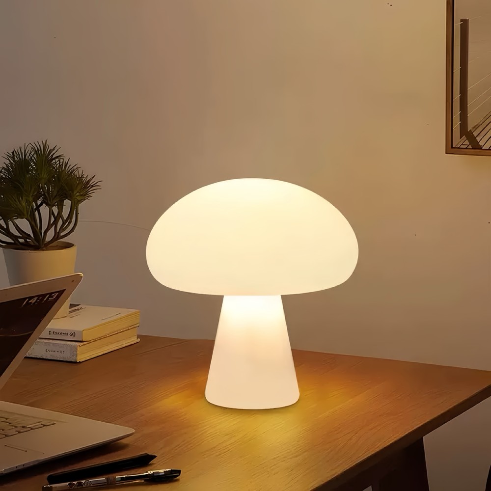 Opladelig LED svampe bordlampe - Hvid, touch dæmpbar, CCT, IP54 - Dæmpbar : Dæmpbar, Kulør : CCT (Varm til Kold Hvid)