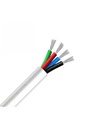 100m RGB kabel, hvid rund - 4x0,35mm², 12V-24V til LED strip