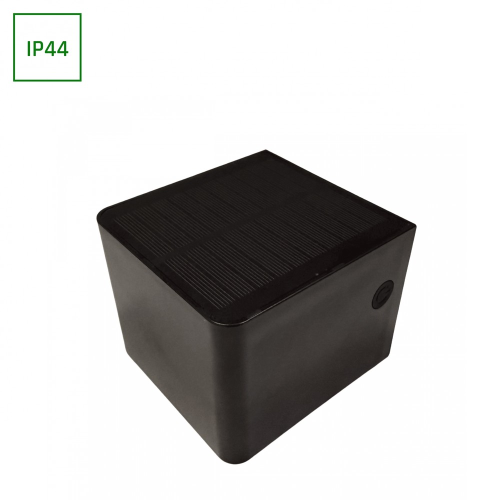 LUMINA BLOCK 2,5W solcelle væglampe - 1400mAh, 10x8,3x10,7cm, IP44, udendørs - Dæmpbar : Ikke dæmpbar, Kulør : Varm billede