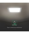12W kvadratisk LED indbygningspanel - CCT, Backlit, CREE chip, 6 års garanti