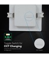 12W kvadratisk LED indbygningspanel - CCT, Backlit, CREE chip, 6 års garanti