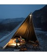 Opladelig camping LED lanterne med 10m lyskæde - Hvid, IP64 udendørs