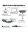 Sauna downlight sort - 24V DC, RA93, 1,1W, 3m ledning, Hul: Ø3 cm, Mål: Ø3,5 cm