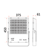 400W LED projektør - 170lm/W, P45° spredning, IP66, arbejdslampe