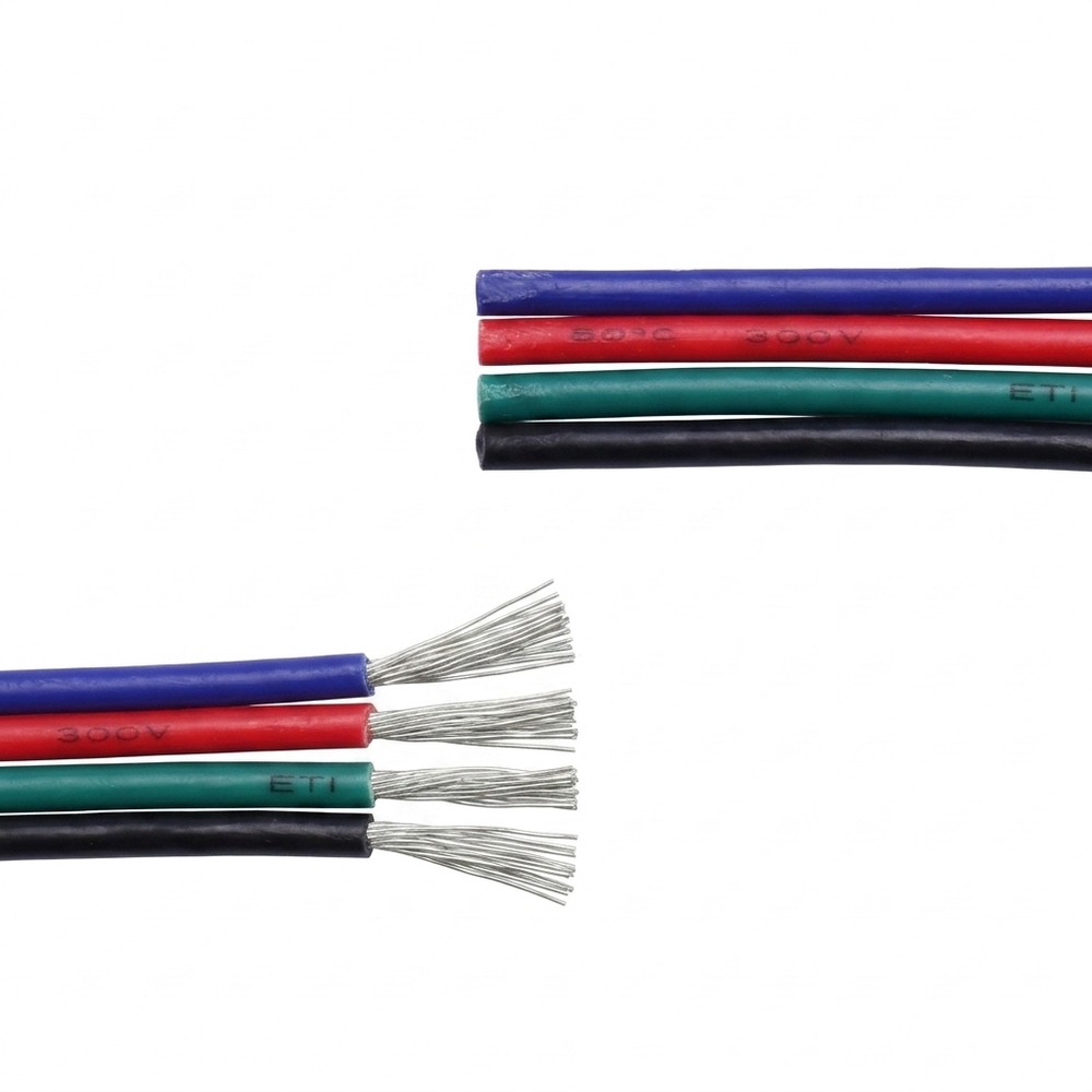 20m RGB Kabel - 4x0,35mm ², 12-24V, til LED strip