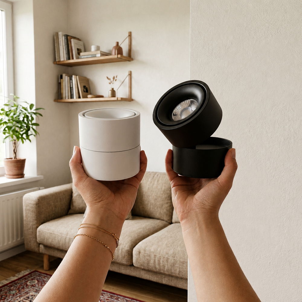 VERO 10W LED påbygningsspot - RA98, dæmpbar, roterbar - Dæmpbar : Dæmpbar, Farve på hus : Hvid, Kulør : Varm