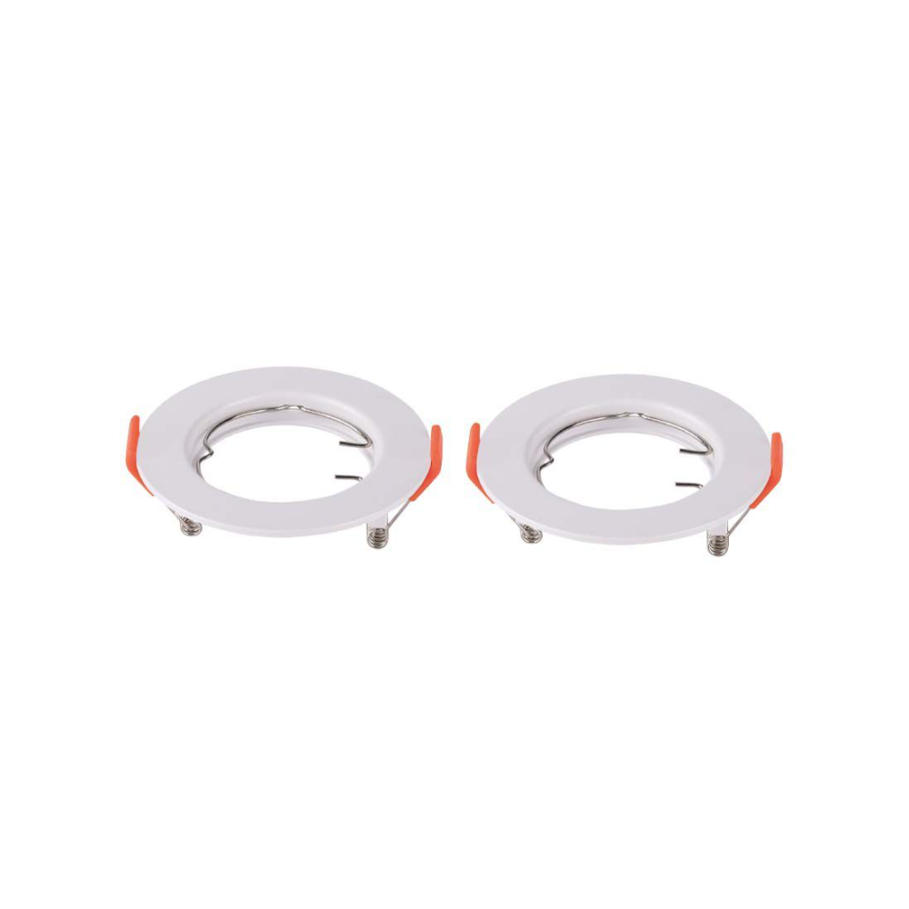 2 pak MR16/GU10 Downlight kit - Uden lyskilde, Blank hvid, Hul: Ø6,3 cm, Mål: Ø8 cm - Fatning : GU10 billede