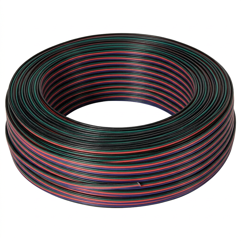 100m 1,2mm ² RGB kabel - 4-ledet (16AWG), 12-24V til LED strip