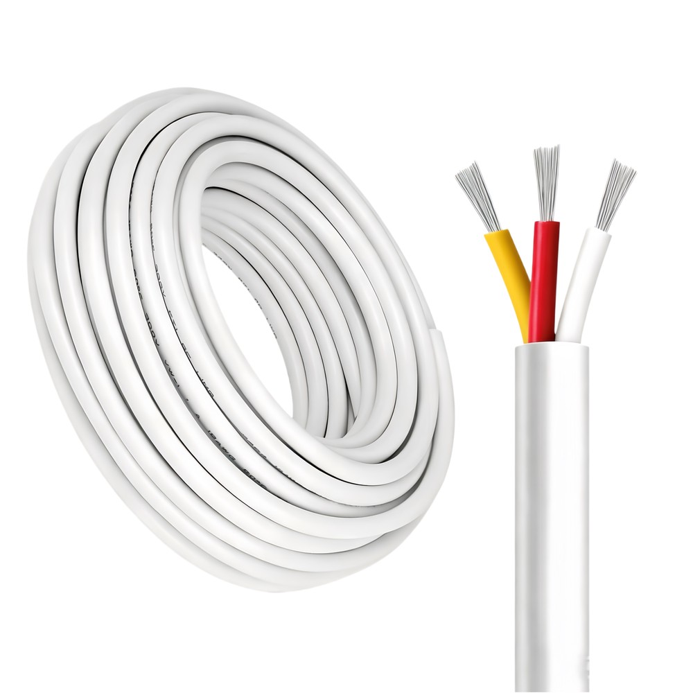 100m CCT kabel, hvid rund - 3x0,35mm ², 12V-24V til LED strip