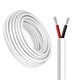 100m Kabel rød/sort, hvid rund - 2x0,35mm², 12V-24V, til LED strip