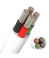 20m RGB kabel, hvid rund - 4x0,35mm², 12V-24V til LED strip