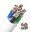 20m RGBW kabel, hvid rund - 5x0,35mm², 12V-24V til LED strip