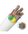 10m RGB+CCT kabel, hvid rund - 6x0,35mm², 12V-24V til LED strip