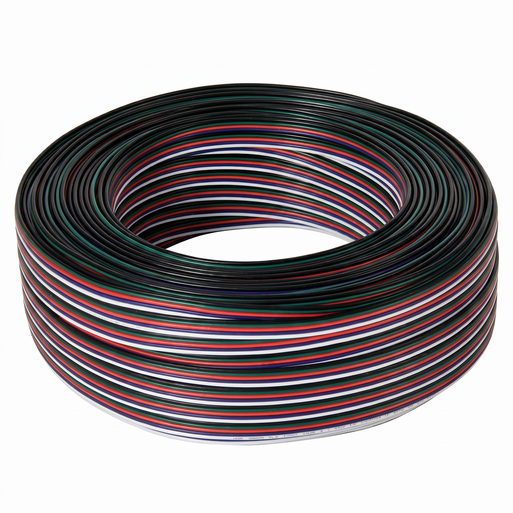 100m 1,2mm ² RGBW kabel - 5-ledet (16AWG), 12V-24V til LED strip billede