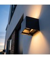 6W CUBIC PRO væglampe - IP65, sort, sløjfbar, justerbar, firkantet, op/ned, udendørs, inkl. lyskilde
