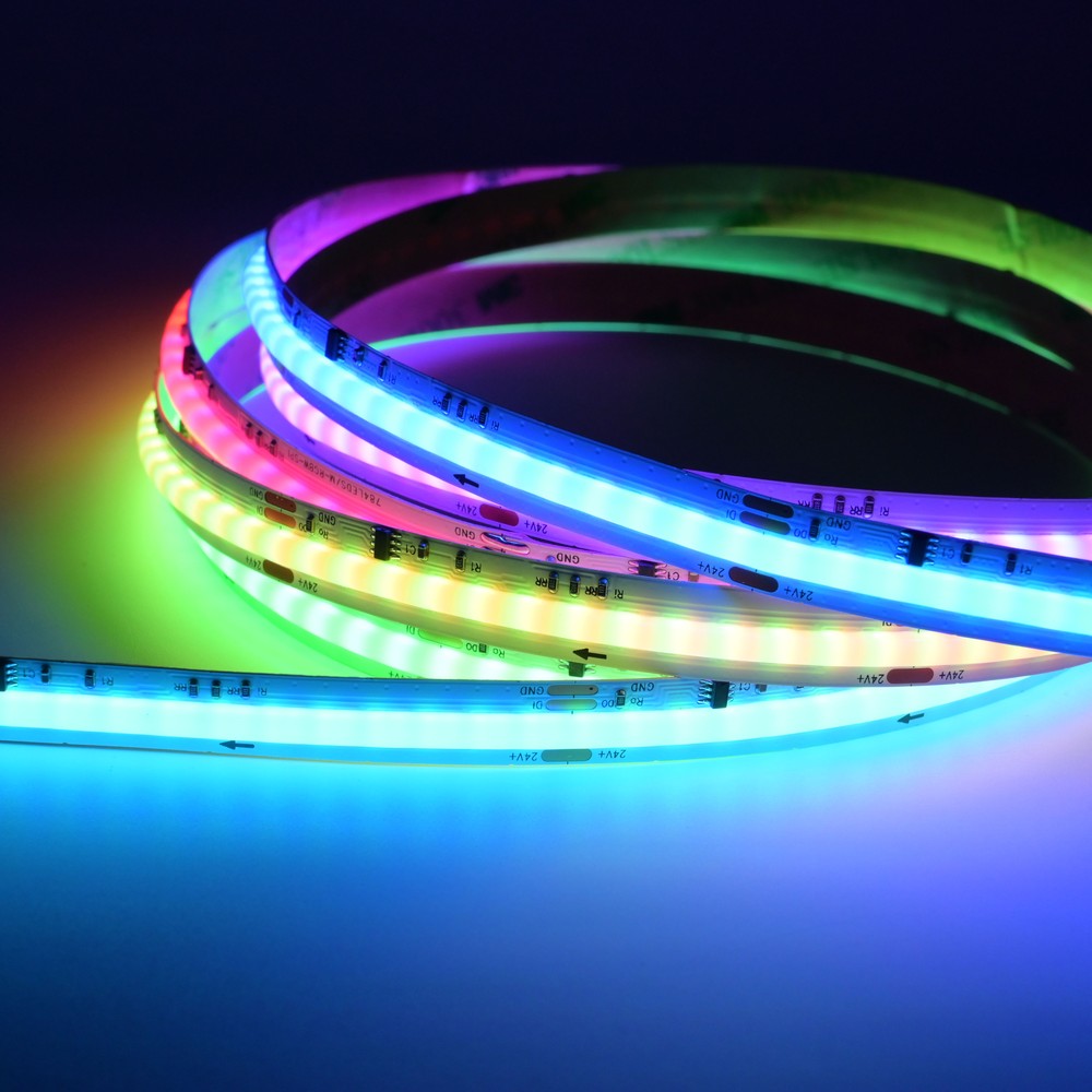 5m RGBWIC COB LED strip - 24V DC, 784 LED 20W/m, IP20 - Kulør : RGBIC