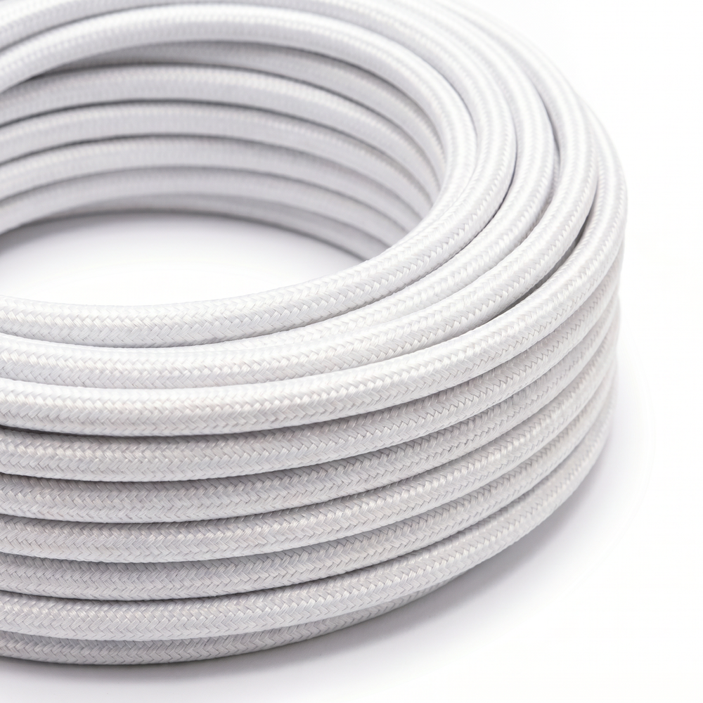 5m Stofledning 2x0.75 mm², tekstil - 230V, Hvid 5m Stofledning 2x0.75 mm², tekstil - 230V, Hvid