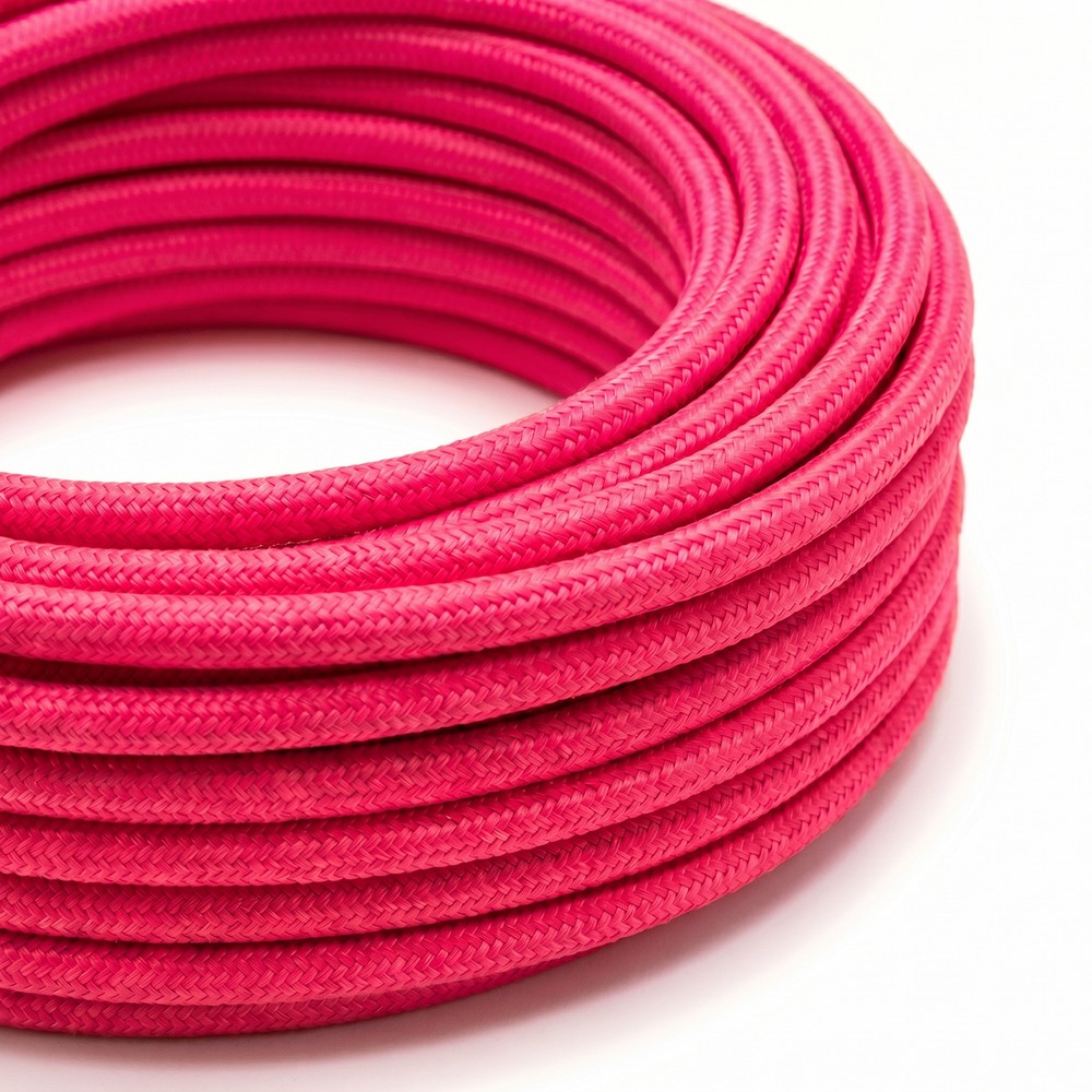 5m Stofledning 2x0.75 mmÂ², tekstil - 230V, Roserød