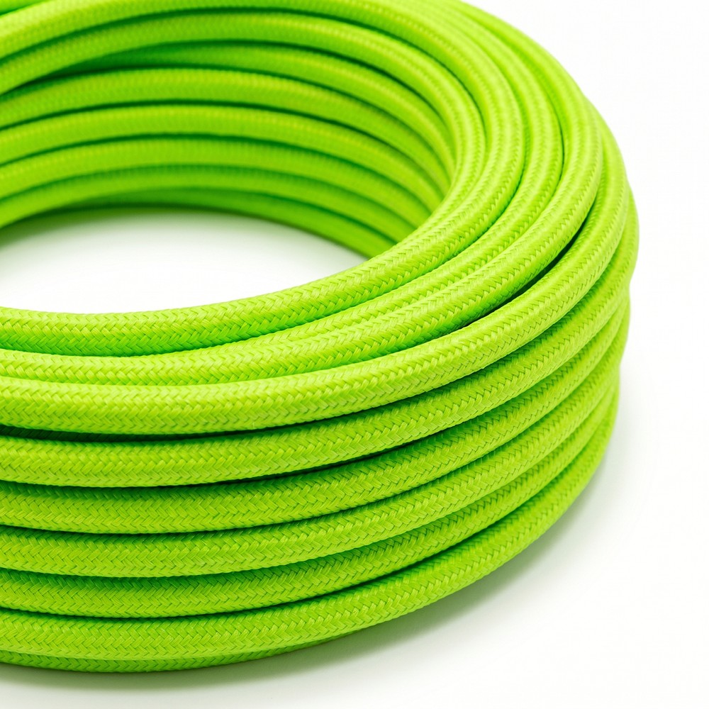 5m Stofledning 2x0.75 mm², tekstil - 230V, Lysegrøn 5m Stofledning 2x0.75 mm², tekstil - 230V, Lysegrøn