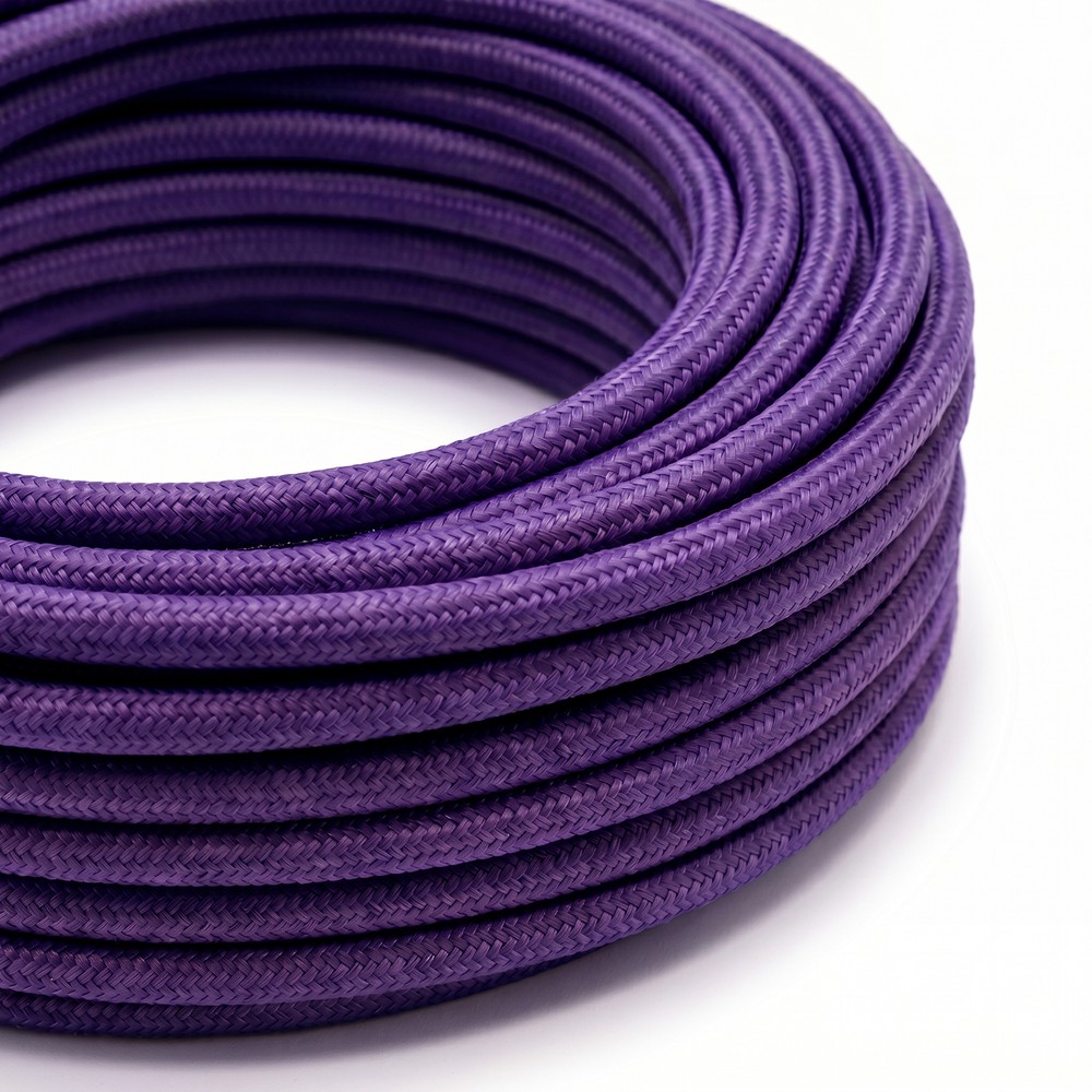 5m Stofledning 2x0.75 mmÂ², tekstil - 230V, Lilla